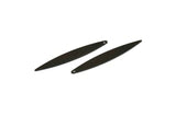 Black Marquise Charm, 12 Oxidized Black Brass Marquise Charms With 1 Hole, Earrings, Pendants (42x6x0.60mm) D0803