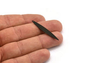 Black Marquise Charm, 12 Oxidized Black Brass Marquise Charms With 1 Hole, Earrings, Pendants (42x6x0.60mm) D0803