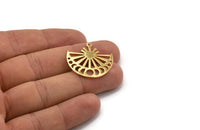 Moon Phases Charm, Gold Plated Brass Moon Phases Pendant With 1 Loop, Finding (29x27x1mm) N1311