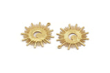 Gold Moon Charm, Gold Plated Brass Crescent Moon Charm With 1 Loop (36x32x1mm) N1479