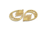 Moon Phases Charm, Gold Plated Brass Moon Phases Charm With 1 Loop, Pendant (44x33x1.5mm) N1129 H0963