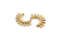 Gold Eyelash Charm, 2 Gold Plated Brass Eyelash Pendants With 2 Loops, Pendants, Earrings (30x19mm) N1153 H1173