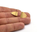 Gold Triangle Earring, 8 Gold Plated Brass Triangle Stud Earrings With 1 Hole (13.5x15mm) N0668 A2111