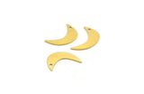 Brass Moon Charm, 24 Raw Brass Crescent Moon Charms With 1 Hole (17x6x0.60mm) A4756