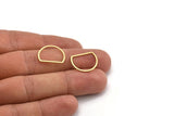 D Shape Rings, 50 Raw Brass D Shape Connectors, Rings (14x18x0.80mm) A4595