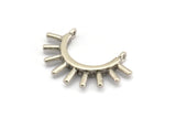 Silver Eyelash Charm, 2 Antique Silver Plated Brass Eyelash Pendants With 2 Loops, Pendants, Earrings (30x19mm) N1153 H1173