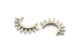 Silver Eyelash Charm, 2 Antique Silver Plated Brass Eyelash Pendants With 2 Loops, Pendants, Earrings (30x19mm) N1153 H1173