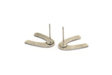 Earring Studs, 8 Antique Silver Plated Brass - U Shape Earrings - Silver Earrings - Earrings (14x10x0.80mm) A2819 Q0226