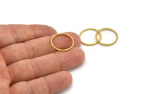 18mm Circle Connectors, 50 Raw Brass Circle Connectors (18x1x1mm)  BS 1096