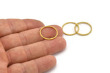 18mm Circle Connectors, 50 Raw Brass Circle Connectors (18x1x1mm)  BS 1096