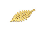 Brass Leaf Charm, 12 Raw Brass Acacia Leaf Charms With 1 Loop, Findings (32x15x0.60mm) A4778