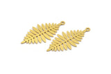 Brass Leaf Charm, 12 Raw Brass Acacia Leaf Charms With 1 Loop, Findings (32x15x0.60mm) A4778