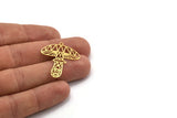 Brass Mushroom Charm, 8 Raw Brass Mushroom Charms With 1 Loop, Charm Pendants (32x28x0.60mm) A4772