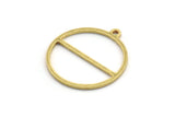 Brass Round Charm, 24 Raw Brass Round Shaped Charms With 1 Loop, Charm Pendants (23.5x21x1mm) A4703