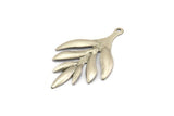 Silver Leaf Charm, 8 Antique Silver Plated Brass Leaf Charms With 1 Hole, Earrings (36x22x1.5mm) A1363