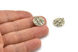 Silver Bee Charm, 2 Antique Silver Plated Brass Bee Charms With 1 Loop, Pendants, Findings (19x17x2mm) N1195