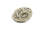 Silver Sun Charm, Antique Silver Plated Brass Sun Charm With 1 Hole, Findings - Pad Size 5mm (24x20x1.5mm) N1196