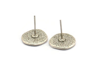 Silver Bee Earring, 4 Antique Silver Plated Brass Bee Stud Earrings (13x1.5mm) N1212 Q0656