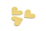 Brass Heart Blank, 24 Raw Brass Heart Blanks, Stamping Blanks (10x13x0.60mm) A4819