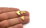 Brass Heart Blank, 24 Raw Brass Heart Blanks, Stamping Blanks (10x13x0.60mm) A4819