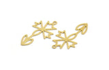 Brass Flower Charm, 24 Raw Brass Flower Charms With 1 Loop (32x19x0.60mm) A4921