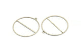 Silver Circle Charm, 8 Textured Antique Silver Plated Brass Round Shaped Charm With 1 Loop, Findings (41x38x0.50mm) D0721 H1575