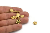 Brass Round Charm, 24 Raw Brass Wavy Round Charms With 1 Hole, Findings (10x0.80mm) D1271