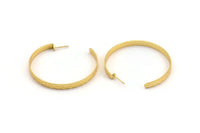 Gold Geometric Earring, 2 Hammered Gold Plated Brass Circle Stud Earrings (53x5x1mm) N1806