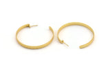 Gold Geometric Earring, 2 Hammered Gold Plated Brass Circle Stud Earrings (53x5x1mm) N1806