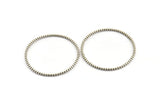 44mm Circle Connectors, 2 Antique Silver Plated Brass Circle Connectors (44x2x2mm) N1738