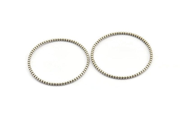 44mm Circle Connectors, 2 Antique Silver Plated Brass Circle Connectors (44x2x2mm) N1738