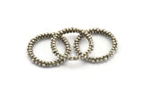 Silver Circle Connector, 2 Antique Silver Plated Brass Circle Connectors Closed Ring (25x3.5mm) N1721