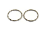 46mm Circle Connectors, Antique Silver Plated Brass Circle Connector (46x4x4mm) N1736