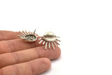 Silver Shell Earring, 2 Antique Silver Plated Brass Cowrie Shell Stud Earrings, Findings (26x20mm) N1007 Q0963