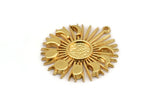 Moon Phases Charm, Gold Plated Brass Crescent Moon Charm With 1 Loop, Pendant - Pad Size 8mm (31x29mm) N1400