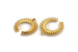 Gold Moon Charm, 2 Gold Plated Brass Crescent Moon Charms With 1 Loop (22.5x21x2.5mm) N1432
