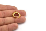 Gold Moon Charm, 2 Gold Plated Brass Crescent Moon Charms With 1 Loop (22.5x21x2.5mm) N1432