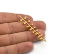 Altın Yapraklı Charm, 1 Döngülü Altın Kaplama Pirinç Yapraklı Charm (62 mm) N1367