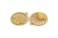 Gold Eye Charm, Gold Plated Brass Eye Charm With 1 Loop, Pendant, Earring (27x24mm) N1381