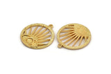 Gold Eye Charm, Gold Plated Brass Eye Charm With 1 Loop, Pendant, Earring (27x24mm) N1381