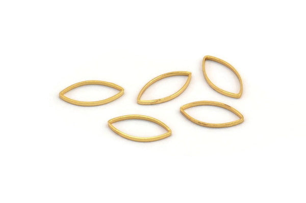 Gold Marquise Ring , 50 Gold Plated Brass Marquise Ring, Connector, Charms (6x12x0.5mm) D0039 H0908