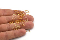 Gold Marquise Ring , 50 Gold Plated Brass Marquise Ring, Connector, Charms (6x12x0.5mm) D0039 H0908