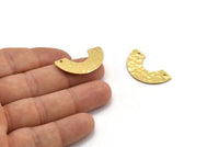 Gold Geometric Charm, 2 Hammered Gold Plated Brass U Shaped Pendants With 2 Holes, Charms, Findings (31x15x8x1mm) N0966