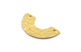 Gold Geometric Charm, 2 Hammered Gold Plated Brass U Shaped Pendants With 2 Holes, Charms, Findings (31x15x8x1mm) N0966