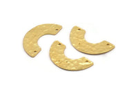 Gold Geometric Charm, 2 Hammered Gold Plated Brass U Shaped Pendants With 2 Holes, Charms, Findings (31x15x8x1mm) N0966
