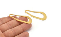 Gold Irregular Charm, 2 Gold Plated Brass Irregular Charms Without Hole, Findings (51x21x1mm) D0679