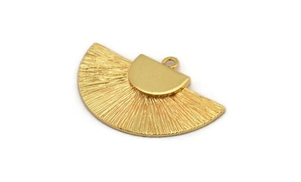 Gold Medal Charm, Gold Plated Brass Badge Charm Pendant With 1 Loop, Earring, Finding (35x20mm) N0791