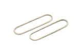Silver Oval Charm, 12 Antique Silver Plated Brass Oval Rings, Connectors (50x13x1mm) D1288
