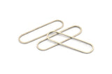 Silver Oval Charm, 12 Antique Silver Plated Brass Oval Rings, Connectors (50x13x1mm) D1288