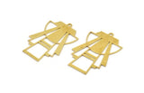 Brass Triangle Charm, 8 Raw Brass Triangle Shaped Charms With 1 Loop (34x24x0.60mm) A4991